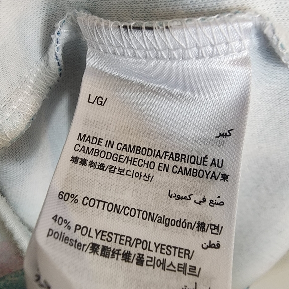 ALFANI Blue & White Square Print Collared Mid Button Short Sleeve Polo Shirt L - Picture 8 of 8